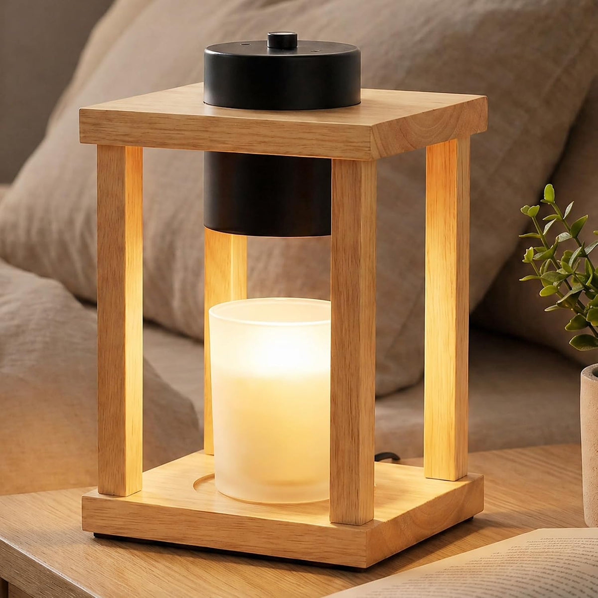Modern Candle Warmer Lamp with Timer, Dimmable Candle Lamp Warmer, Mothers Day Birthday Gifts for Women Men, Black Candle Warmer, Adjustable Candle Light Warmer, Cozy Living Room Bedroom Home Decor
