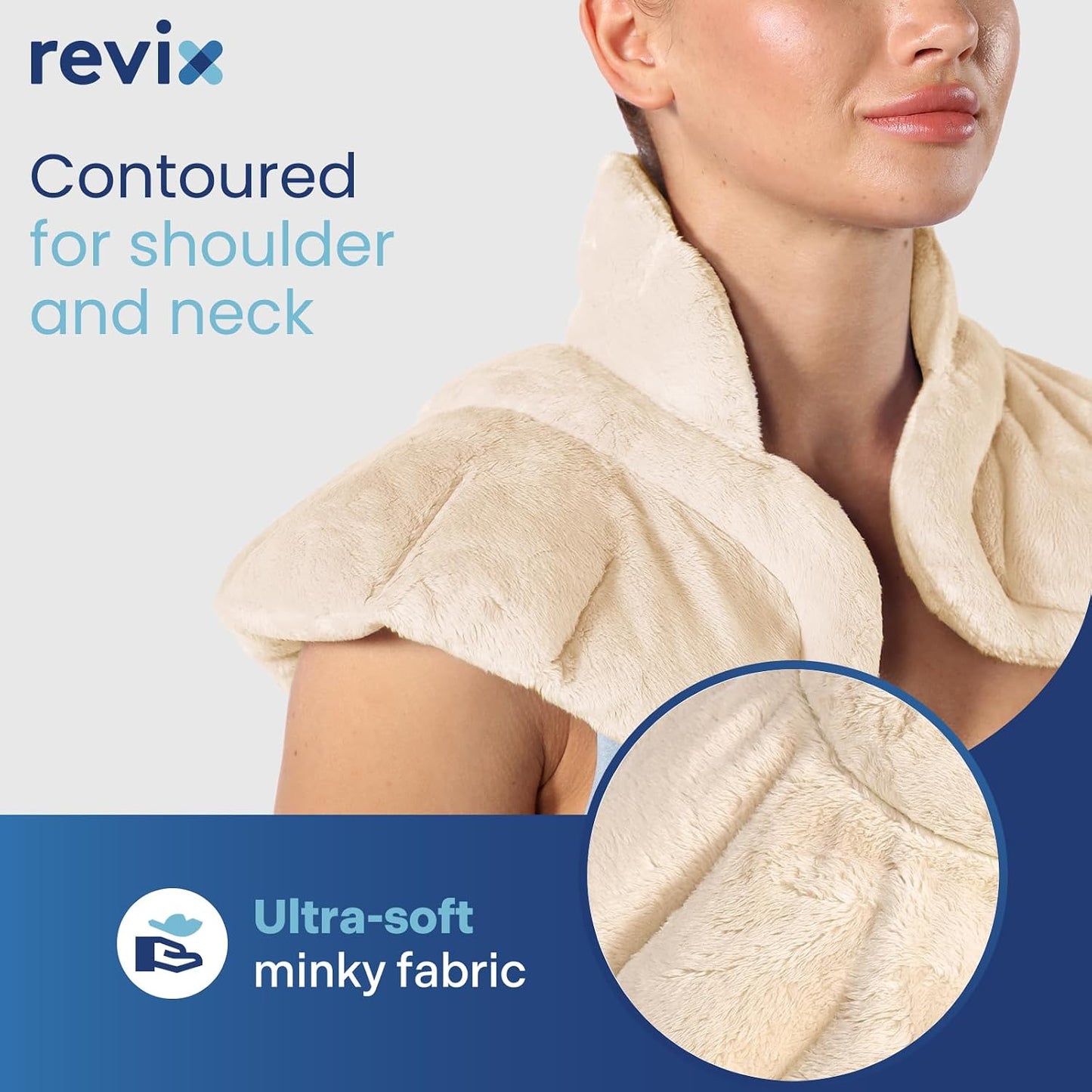 REVIX Microwave Heating Pad for Neck and Shoulders Back, Microwavable Heated Neck Wrap Warmer with Moist Heat, Lavender Aromatherapy Hot and Cold Pack