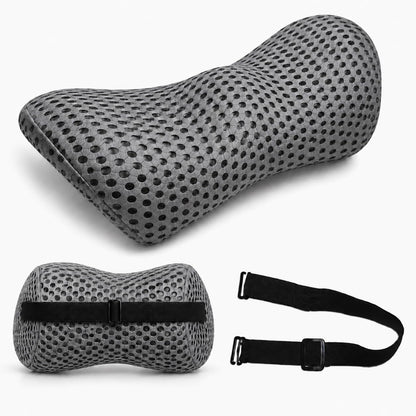 Ergonomic Lumbar Support Pillow, Memory Foam Back Cushion | Back Pillow for Low Back Pain Relief, Ergonomic Support with Detachable Fixation Band for Office Chair, Car Seat and Recliner