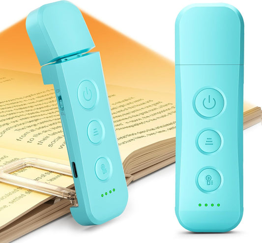 Glocusent 12 LED Book Light, Reading Lights for Books in Bed with 5 Colors & 5 Brightness, Portable Clip on Reading Light, USB-C Rechargeable for 200H with Travel Lock, Perfect Gifts for Book Lovers | 5 Colors & 5 Brightness,Purple Clip on Reading Light,