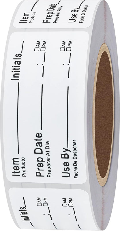 Hybsk 500pcs Freezer Labels for Food Storage Removable FIFO Use By Food Preparation Stickers Prep Date 1 x 2 Inch Labels (Red)
