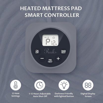 Heated Mattress Pad Foot Queen, 3D Air Fabric, Preheat & Memory for Winter