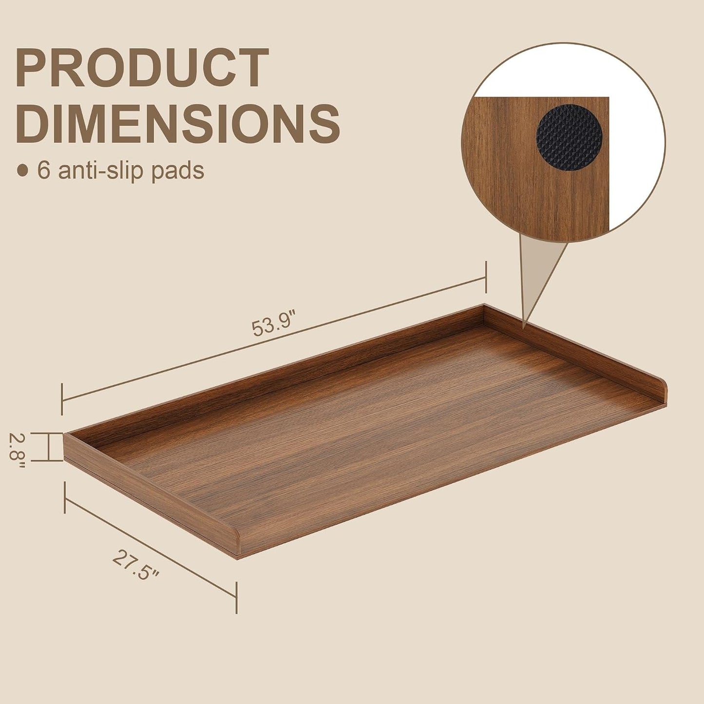 ChooChoo Washer Dryer Countertop, Adjustable Shelf, 2-Tier | Laundry Room Topper, Spacious Storage, For Folding Clothes & Efficient Organization, Walnut
