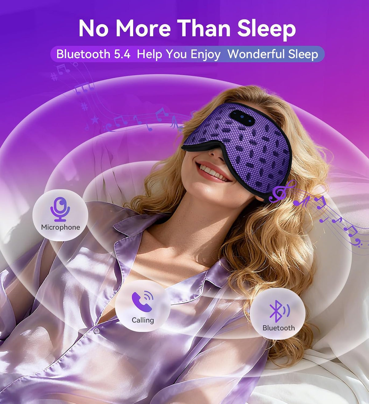 Eye Mask Bluetooth Headphones, 3D Contoured Zero Pressure Sleeping Masks
