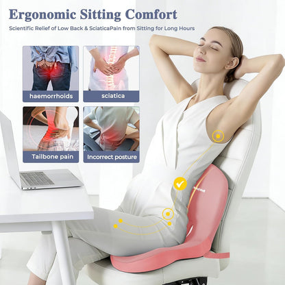 Car Seat Cushion with Lumbar Support Pillow, Seat Cushion for Driving