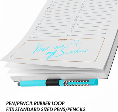 Magnetic Grocery List Pad for Fridge, 3 Pack Notepads | Strong Full Back Magnet with Pen Holder, 3 Pads, 180 Sheets for Grocery Lists, Meal Plans and To Do Lists