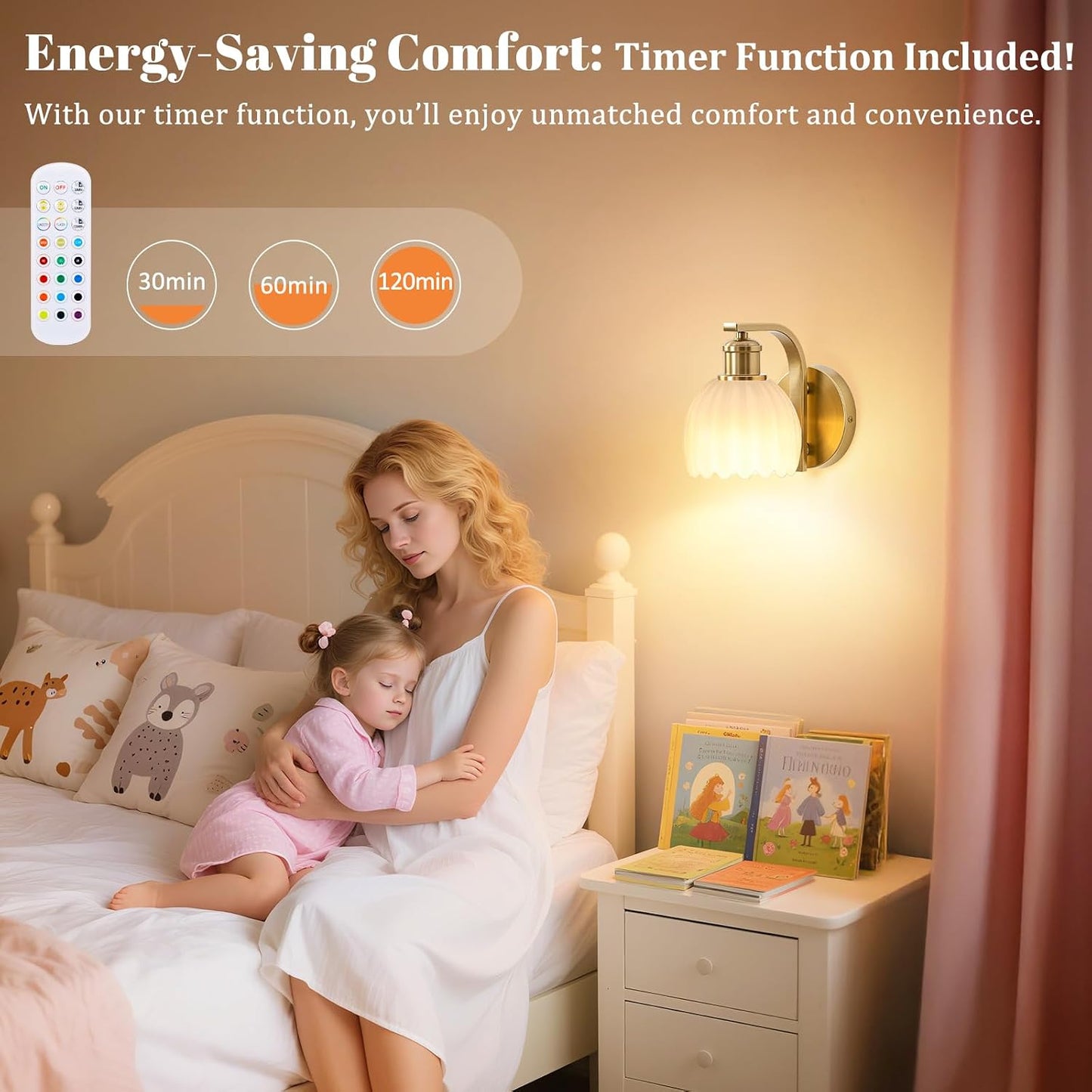 Rechargeable Battery Operated Wall Sconce Set of Two with Green Glass Lampshade, Wireless Battery Powered Wall Lamp with Remote Control, 15 Colors Gold Wall Light for Bedside Hallway Bedroom Doorway