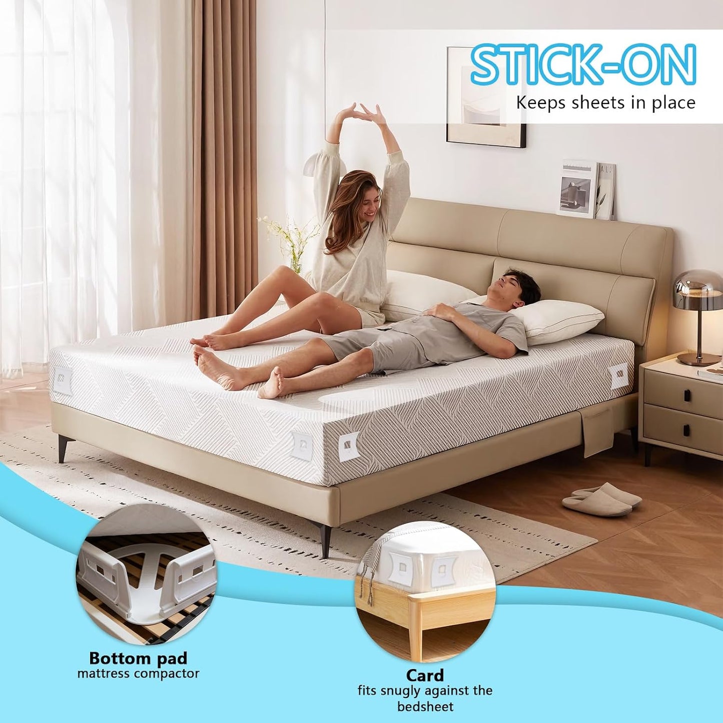 Sheet Holders: Made of high-Strength ABS Material, These Heavy-Duty, Rigid Sheet Clips Feature a Safety Latch to Keep Sheets taut and Smooth—Suitable for All Mattress Sizes (4-Pack)