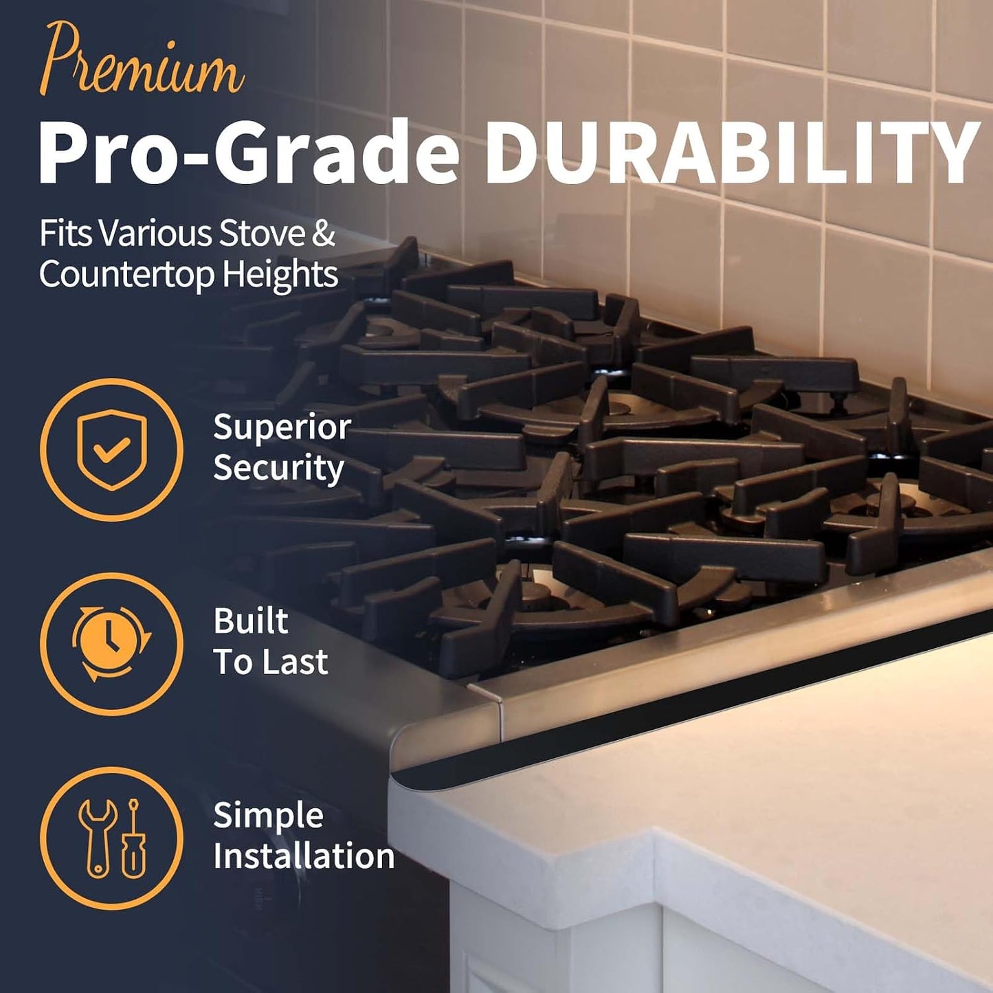 Stove Gap Covers Stainless Steel, 2 Pack Stove Gap Filler Easy Retractable Length 13.8" to 27.5", Width 0.79" Stove Gap Guards Range Trim Kit, Heat Resistant Guard Between Stove Top & Counter