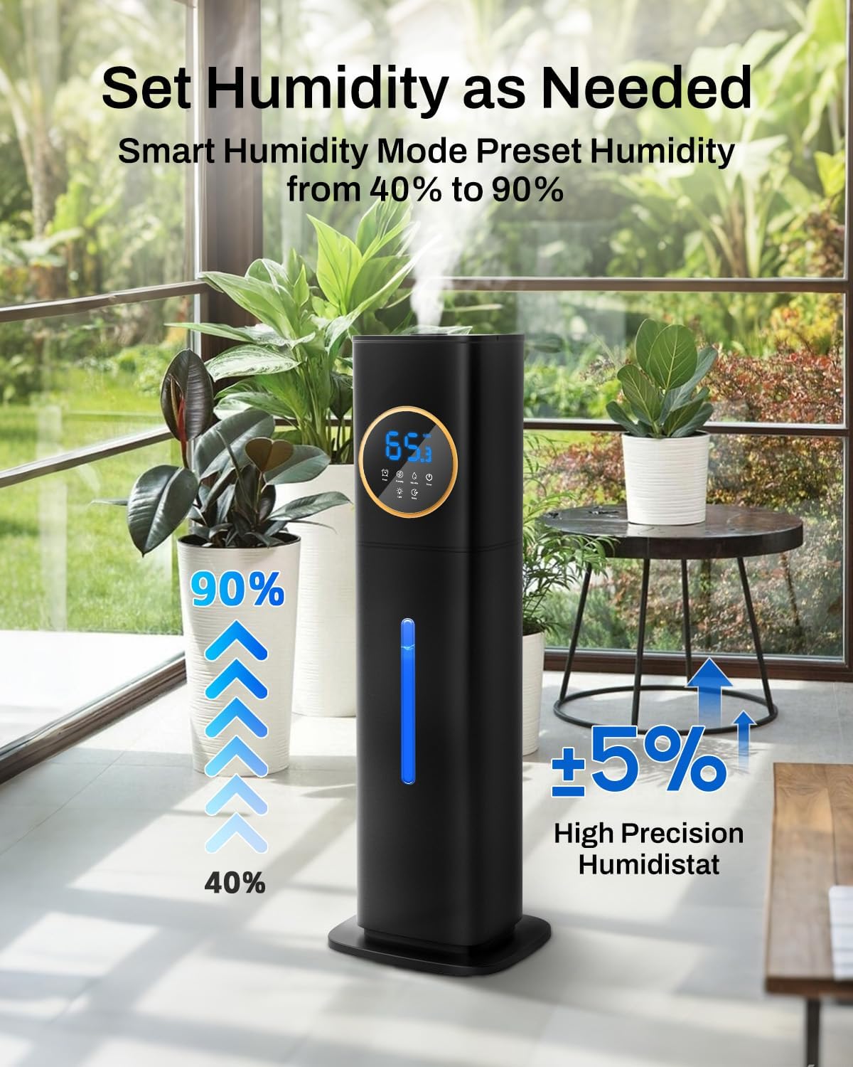 Lacidoll 8L Large Humidifier for Bedroom Large Room Home 800 sq ft, Black
