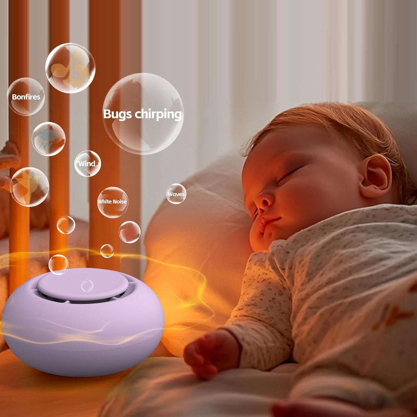Portable Baby Sound Machine [White Noise for Babies Kids Adults][Timer Function][20 Soothing Sounds][Sleep Soother] 15 Hours Battery Life, Travel,Registry,Gifts,Shower,Clips on Baby Stroller