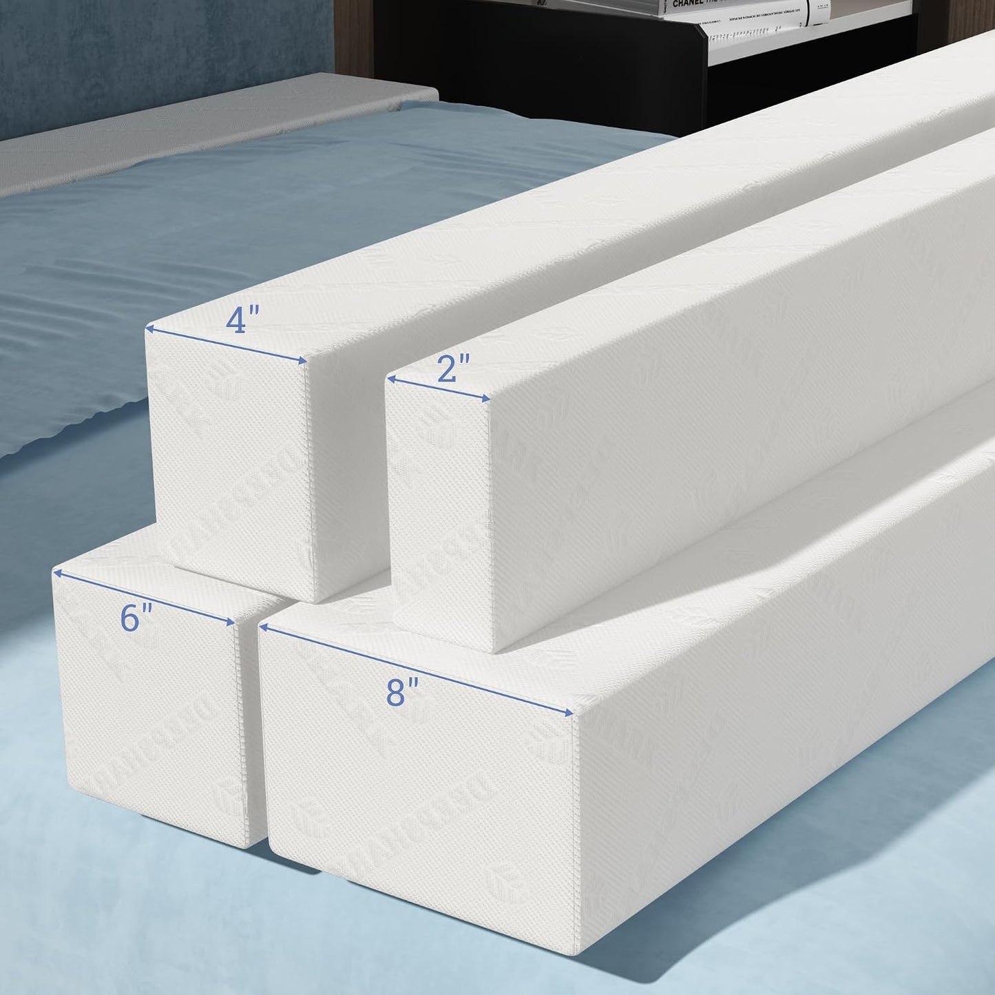 DEEPSHARK Mattress Gap Filler, Bed Gap Filler for Twin,Mattress Extension for Headboard Seams, Bed Space Cracks White(39"×4"×6", Twin/XL)