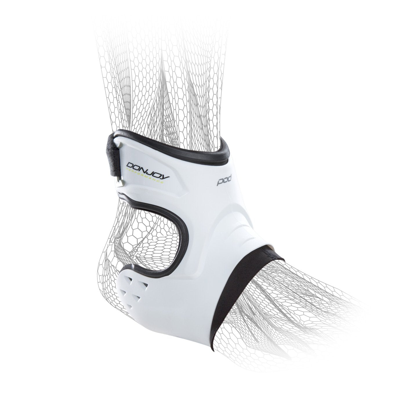 DonJoy Performance Pod Ankle Brace DP151AB05, Small Left (White) | Pod Protection-on-Demand, Low-Profile Molded Tpu Shell, 4 Oz Lightweight, Adjustable Underfoot Strap, Small Left White