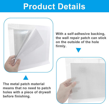 2 x 2 Inch Drywall Repair Patch, 8Pcs | Self Adhesive, Dry Wall Patch Kits, Wall Hole Repair Kit