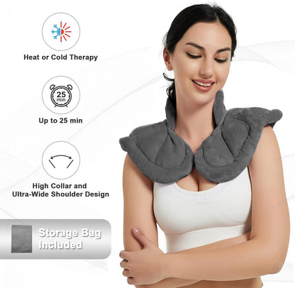 Microwave Heating Pad 6 x 12 Small Heating Pad Microwave, Microwave Bean Bag Heating Pad for Neck and Shoulders, Moist Heat Pack Pillow Warm Compress for Knee, Muscles, Joints, Wrist (Dark Blue)