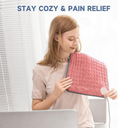 Heating Pad for Back, Neck, and Shoulder Pain Relief, Electric Heat Pad with 6 Heat Levels, Moist Heat Option, Auto Shut-Off, Birthday Christmas Gift for Women Men Mom Dad Grandma, Gift for her