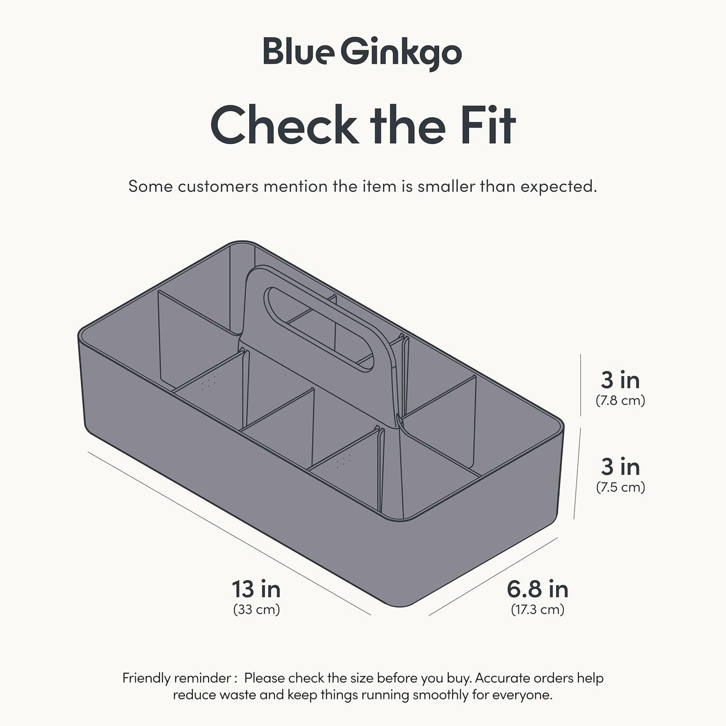 BLUE GINKGO Stackable Organizer Caddy, Rectangle, White, Made in Korea | Portable. Adjustable. Home, Office & School Storage.