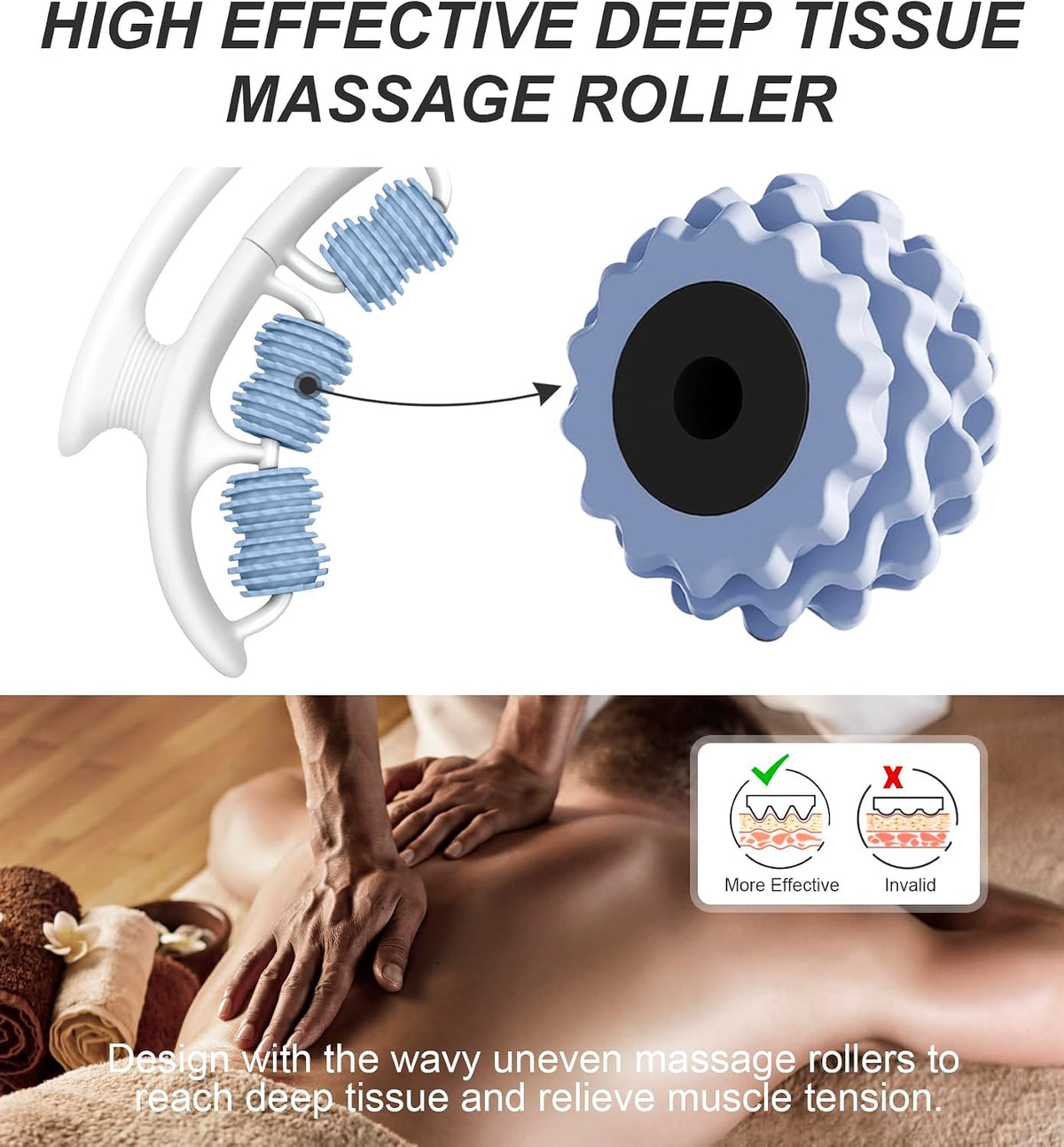 COSTWELL Cellulite Massager, Cellulite Remover Muscle Roller,360° Deep Tissue Massager for Leg, Neck,Calves, Arm,Thighs, Back,Manual Massager Foam Roller Fascia Massage Tool for Muscle Relieve. (Pink)
