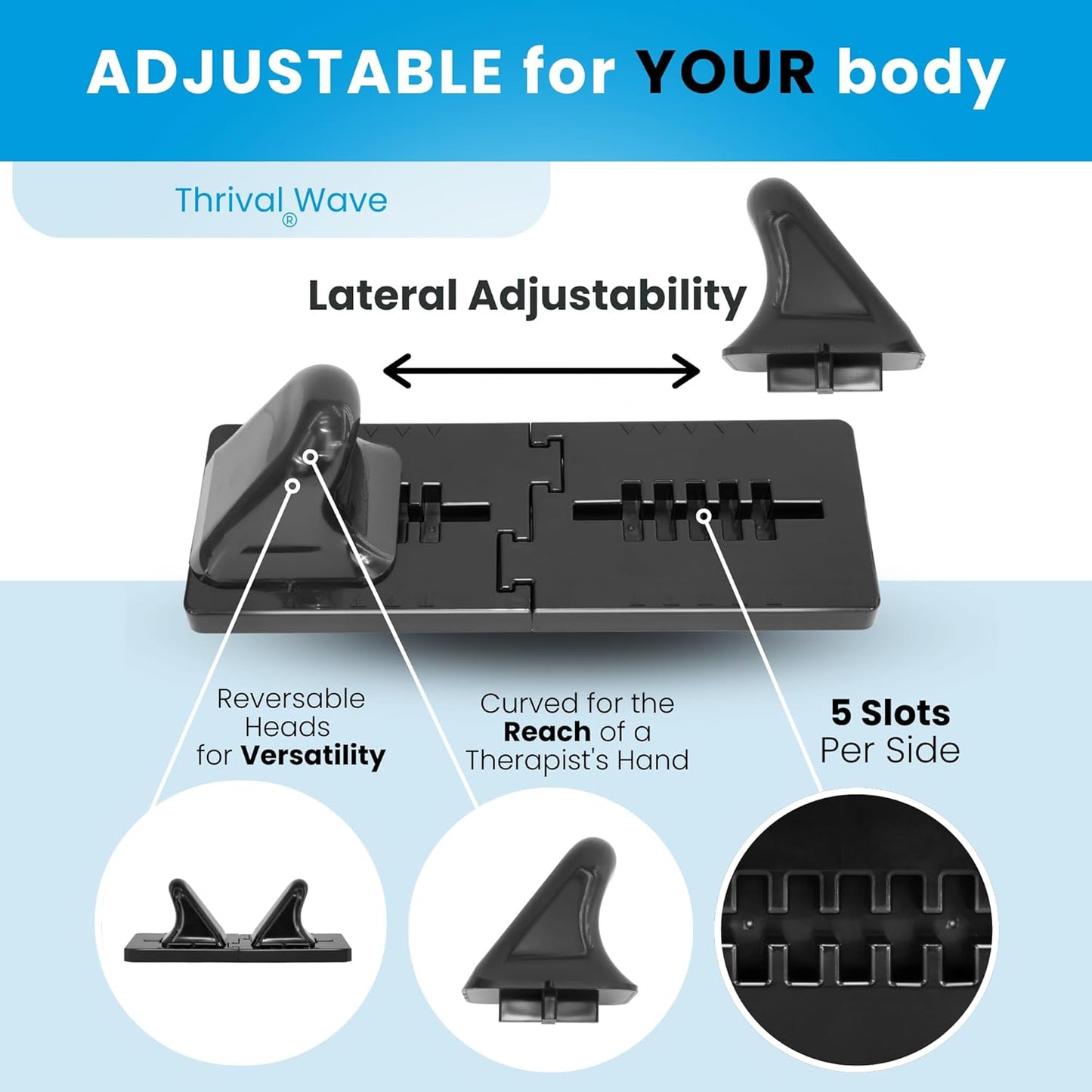 Arch Back Stretcher, Psoas Muscle Release Tool, Carbon Black | Fully Adjustable, Thrival App Compatible, Trigger Point Relief