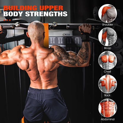 HPYGN Two Foots Pull Up Assistance Bands, Heavy Duty Resistance Band for Pull Up Bar, Adjustable Weight/Size with Fabric Feet/Knee Rest, Bands for Pull Up Assist for Strength Training, Pull Up