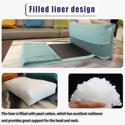 Adjustable Headrest Pillow for Recliners and Armchairs - Non-Slip Velvet Cushion for Neck Support and Pain Relief (Gray)
