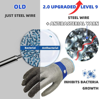 Schwer SlicePro ANSI A9 Cut Resistant Glove PR1706, Stainless Steel Mesh Metal Glove, Food Grade for Kitchen Cooking, Butcher Meat Cutting, Oyster Shucking, Mandoline, Fishing, (M, 1 PCS)