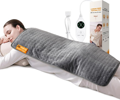 158℉ High-Heat 15s Heating Pad for Back/Muscles/Shoulder Pain | 33"x17"Full Body Coverage, Period Cramps/Neck Relief, 8 Heat Levels, Auto Off, Deep Moist and Dry Heat