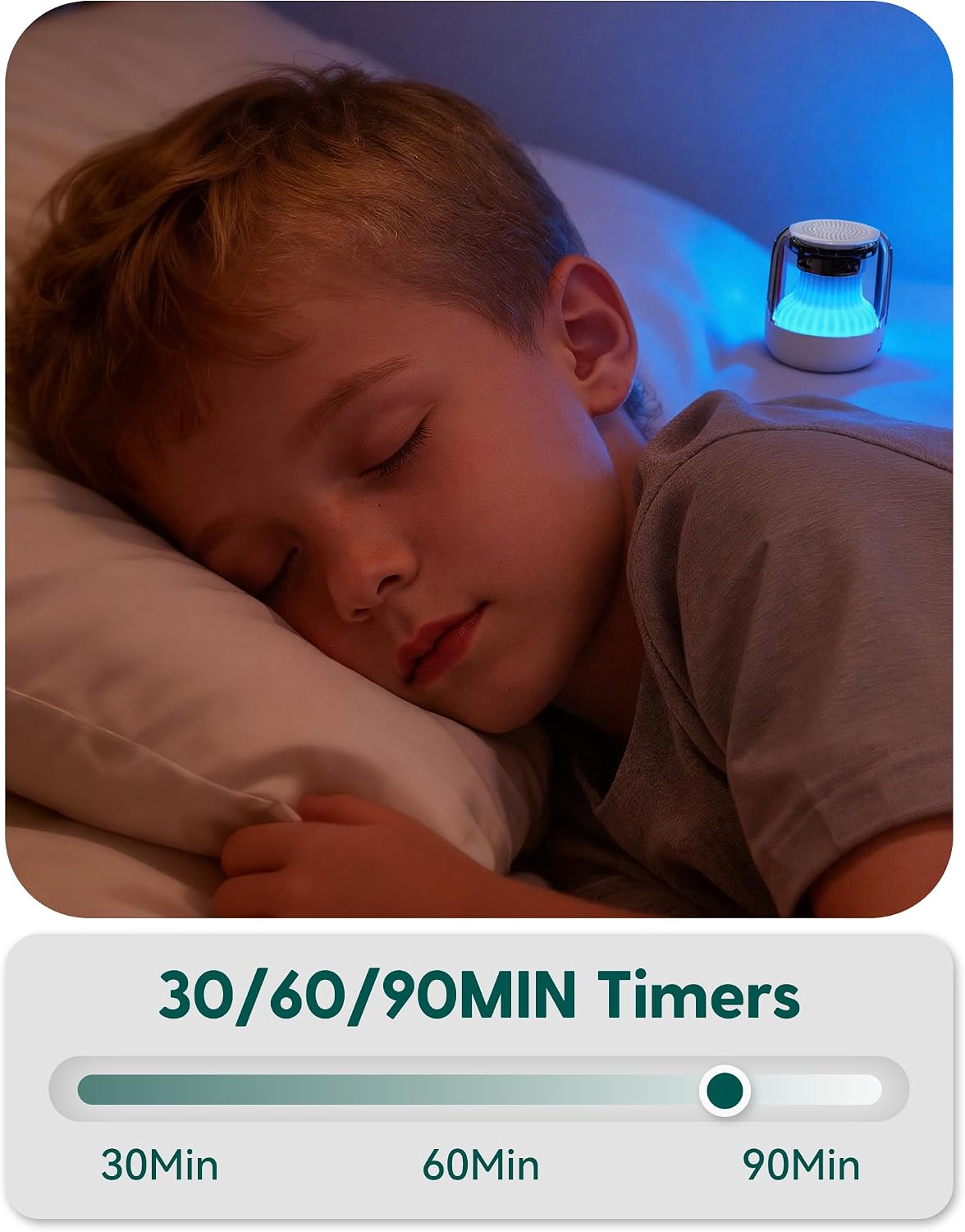 Babelio Pocket Glow White Noise Sound Machine - Upgraded 9 Color Night Lights, 20 Non-Looping Sounds, Timer & Memory Function, Portable for Adults & Babies, White
