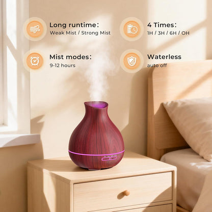 Aromatherapy Essential Oil Diffuser, 550ml Ultrasonic Fragrant Oil Large Room Humidifier, Diffusers for Home with Timer and Waterless Auto-Off, 7 Color LED Lights,Cool Mist Humidifiers