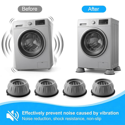 4 PCS Anti Vibration Pads for Washing Machine Leveling Feet Rubber Anti-Vibration Feet Pad Antivibration Pads for Washing Machine Reduce Noise Dryer Shock Prevent Walking, Universal Size