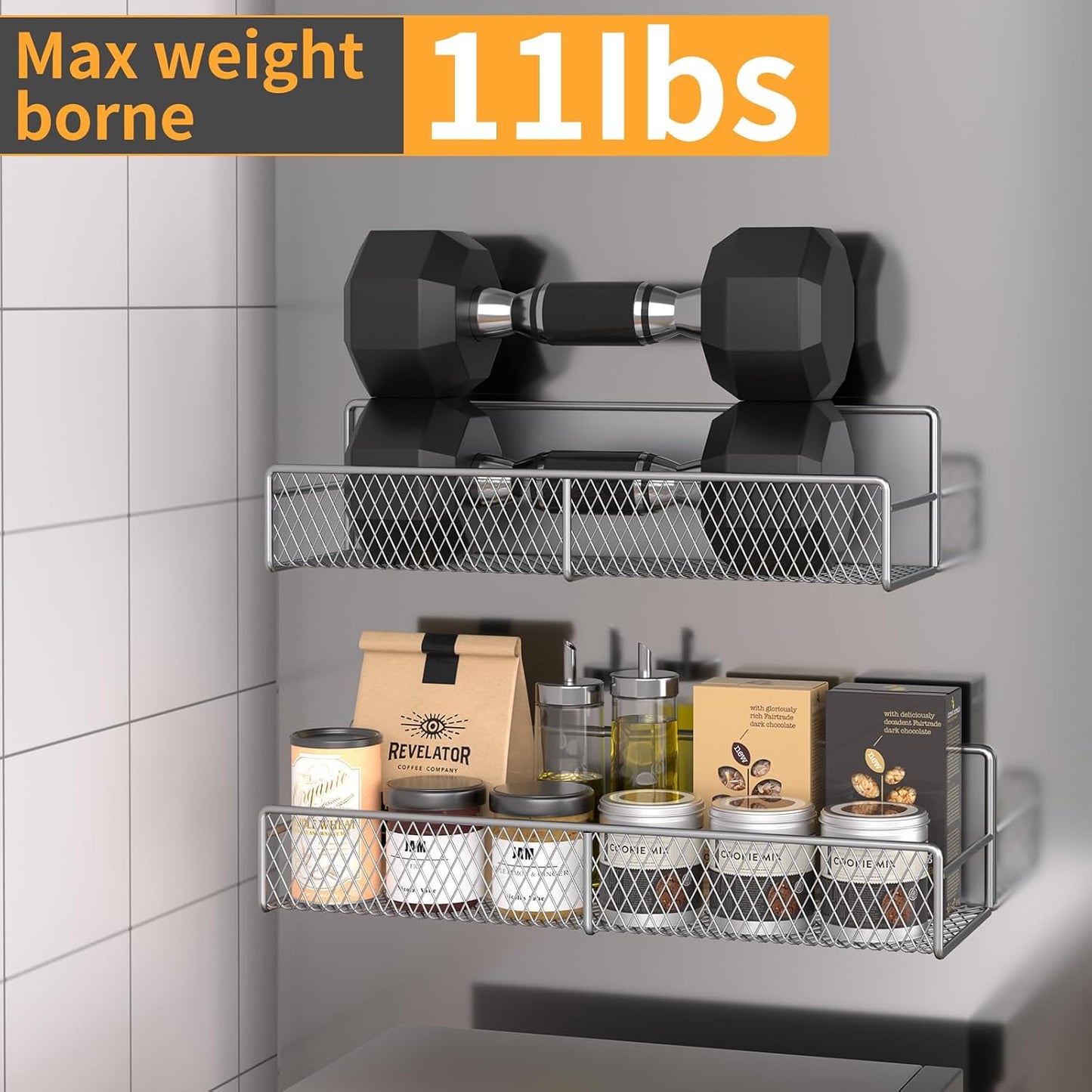 4 Pack Magnetic Shelves for Washing Machine, Heavy-Duty Magnetic Laundry Organizer with Hooks, Washing Machine Shelf for Refrigerator, Metal Storage Baskets, Closet & Laundry Room Organization(Black)