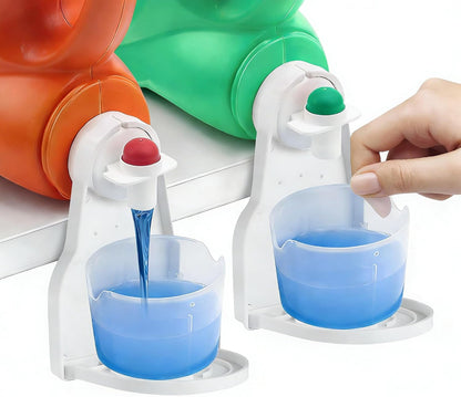 2 Pack Laundry Detergent Holder with Drip Catcher Tray | Laundry Soap Dispenser, Laundry Room Organization and Storage
