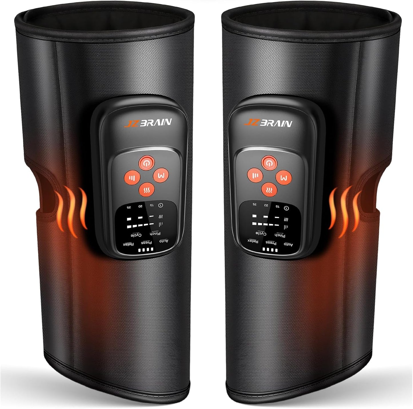JZBRAIN Cordless Calf Massager with Heat and Compression : Rechargeable Leg Massager with 5 Modes, 5 Intensity, 3 Heat for Circulation and Pain Relief - Calf Compression Device for Fast Recovery