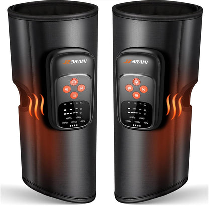 JZBRAIN Cordless Calf Massager with Heat and Compression : Rechargeable Leg Massager with 5 Modes, 5 Intensity, 3 Heat for Circulation and Pain Relief - Calf Compression Device for Fast Recovery