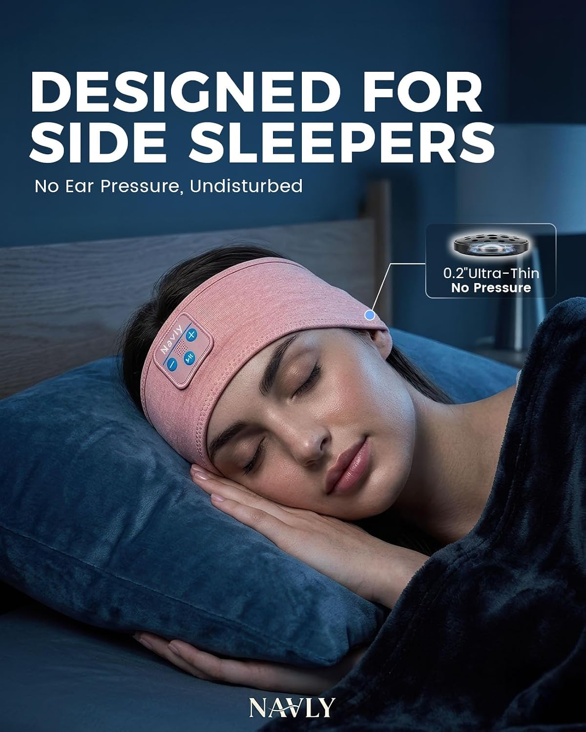 Navly Sleep Headphones Bluetooth Headband for Side Sleepers