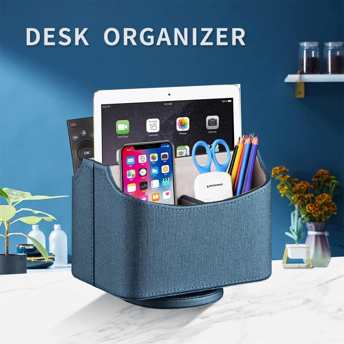 360° Rotatable Remote Control Holder,TV Remote Caddy for Nightstand Table