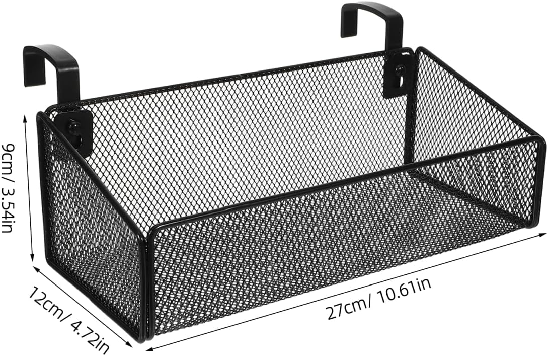 Bedside Hanging Storage Basket, Metal Bunk Bed Caddy with Hooks | Fits bunk beds and headboards, Hanging hook design, Organizes phones and essentials, Space-saving bedside storage