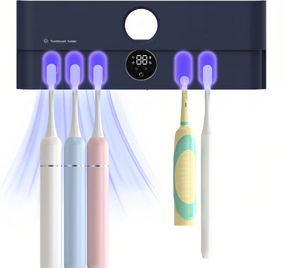 Toothbrush Holder and Cleaner Razor Holder and Dryer Auto Open/Close Cover Rechargeable Wall-Mounted Suitable for Most Toothbrushs
