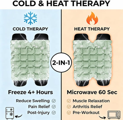 WORLD-BIO Ice Packs for Injuries Reusable, Knee Ice Pack Wrap with Straps, Gel Ice Wrap for Leg Pain Relief, Hot & Cold Compress Therap for Swelling, Water Soak Needed, Light Blue, 1Pack