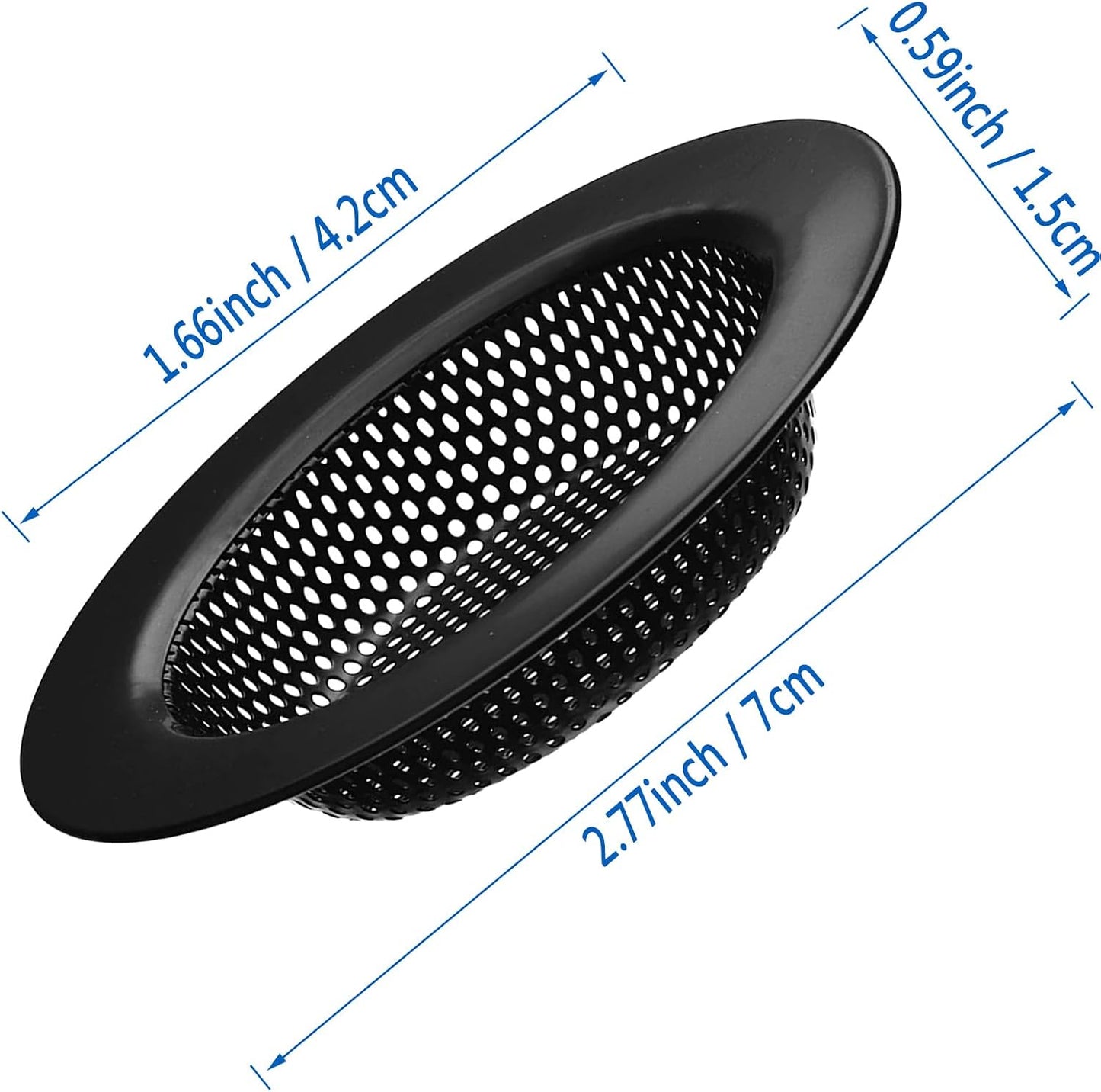 2 pcs Heavy Duty Stainless Steel Slop Basket Filter Trap, 2.75" Top / 1" Mesh Metal Sink Strainer,Perfect for Kitchen Sink/Bathroom Bathtub RV Wash Basin Floor Drain Balcony Drain Hole