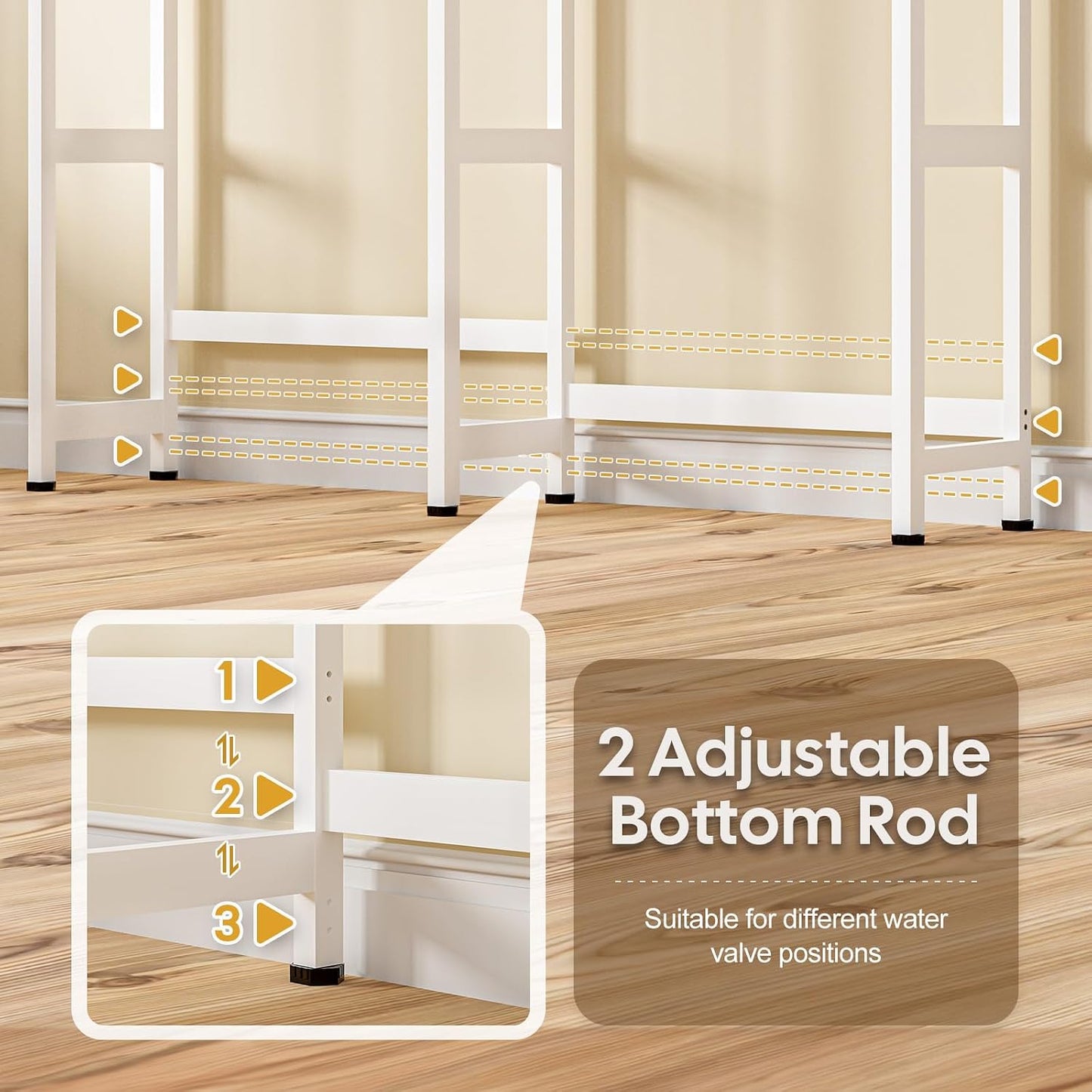 Cozivolife Over The Washer Dryer Storage Shelf: Bamboo 5 Tiers (Natural) | Laundry Room Drying Rack with Adjustable Shelves and 4 Hooks - Space Saver Organizer for Hanging Clothes and Towels