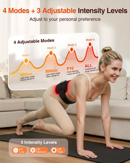 YUHUO Cordless Heating Pad for Back, 660nm 850nm LED for Waist Knee Elbow