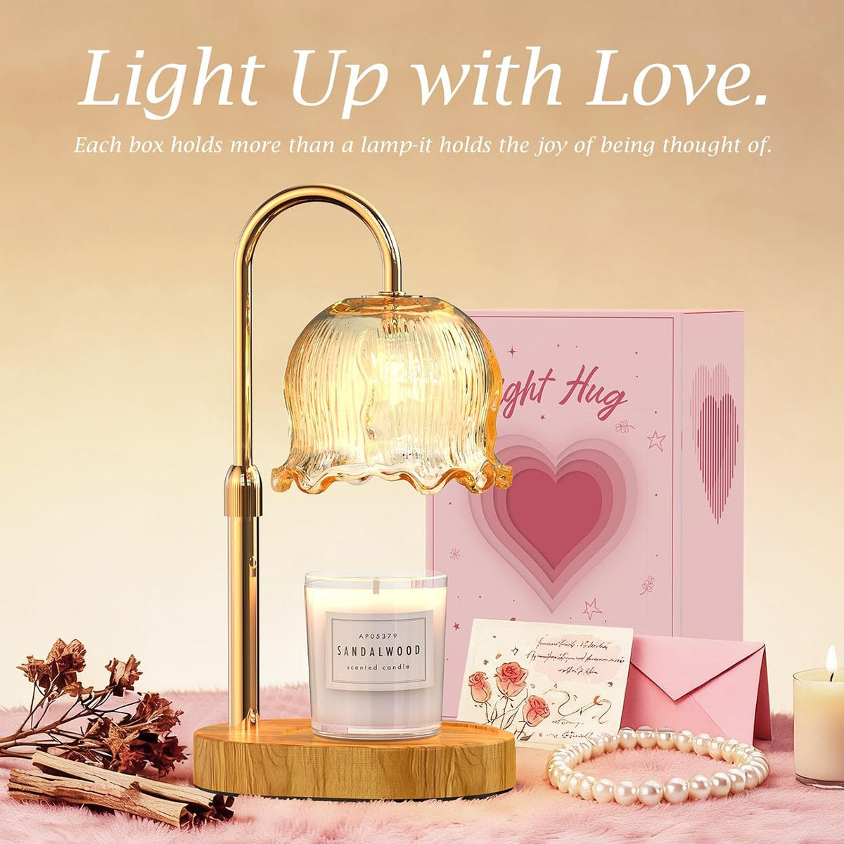 Candle Warmer Lamp with Timer Dimmable Gifts for Women, Adjustable Height Wax Warmer Lamp for Scented Candles, House Warming Gifts for New Home Modern Farmhouse Decor