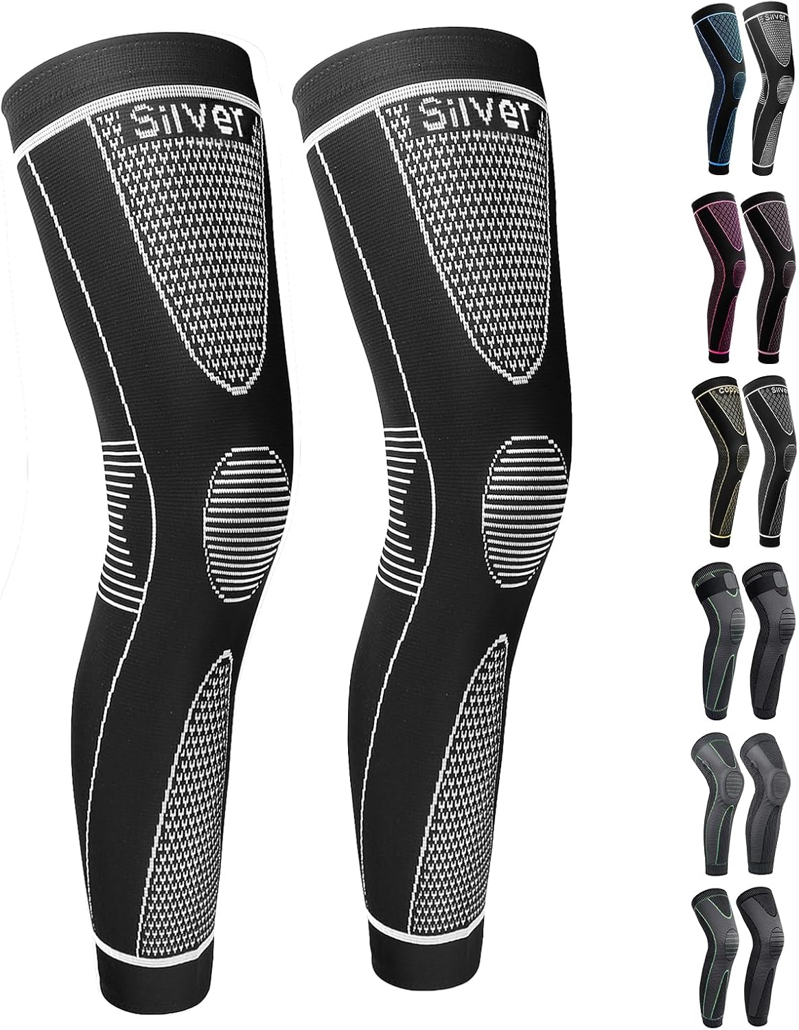 Full Leg Sleeves Long Compression Leg Sleeve Knee Sleeves Protect Leg, for Man Women Basketball, Arthritis Cycling Sport