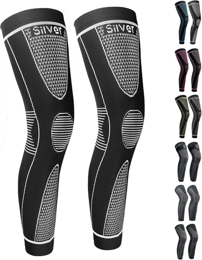 Full Leg Sleeves Long Compression Leg Sleeve Knee Sleeves Protect Leg, for Man Women Basketball, Arthritis Cycling Sport
