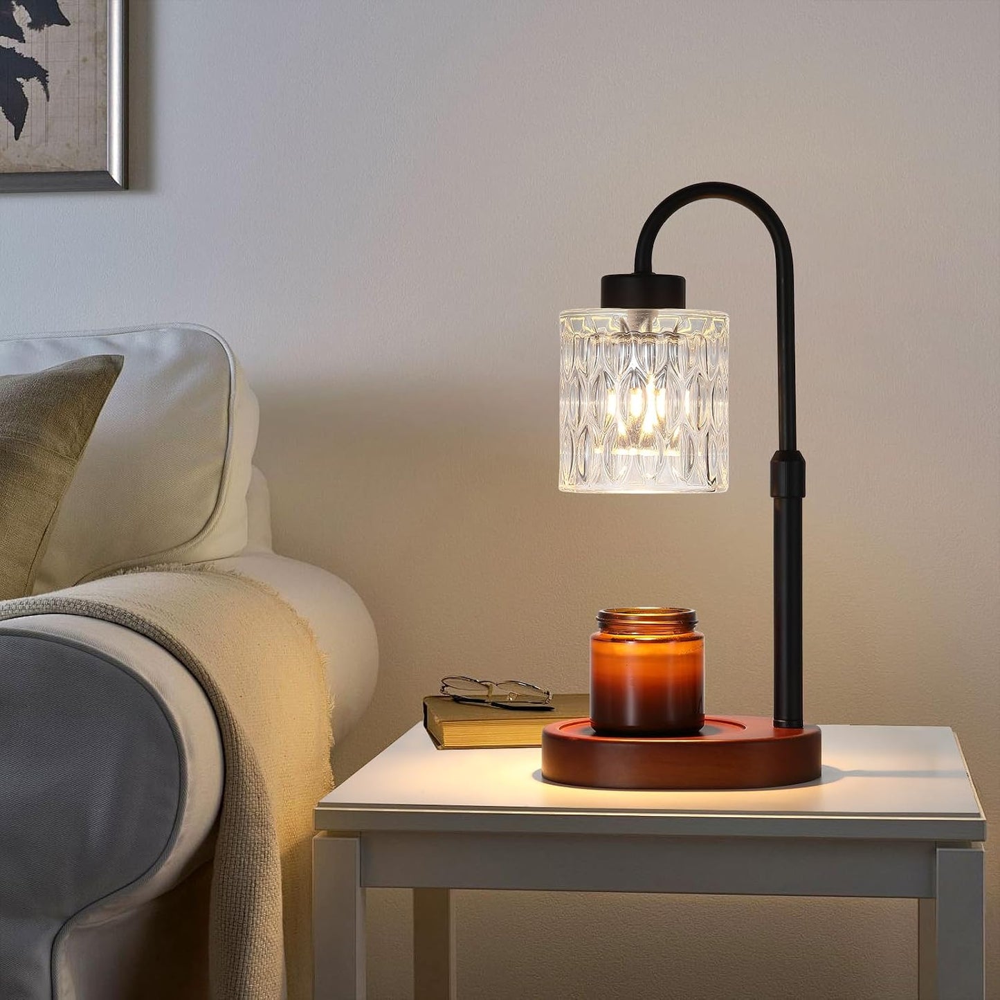 Candle Warmer Lamp with Timer and Dimmer,Electric Gold Light Gifts for Women Melt Wax Warmer Lamp with 2 Bulbs for Candle Jars House Warming New Home Decor Bedroom
