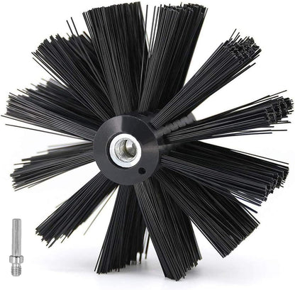 6 Inch Dryer Vent Cleaner Brush Head, Duct Cleaning Brush with 3/8” Hex Shaft Drill Attachment for Dryer Vent Cleaning, Fireplace, Chimney Washing, Compatible with Standard M8 Flexible Rods