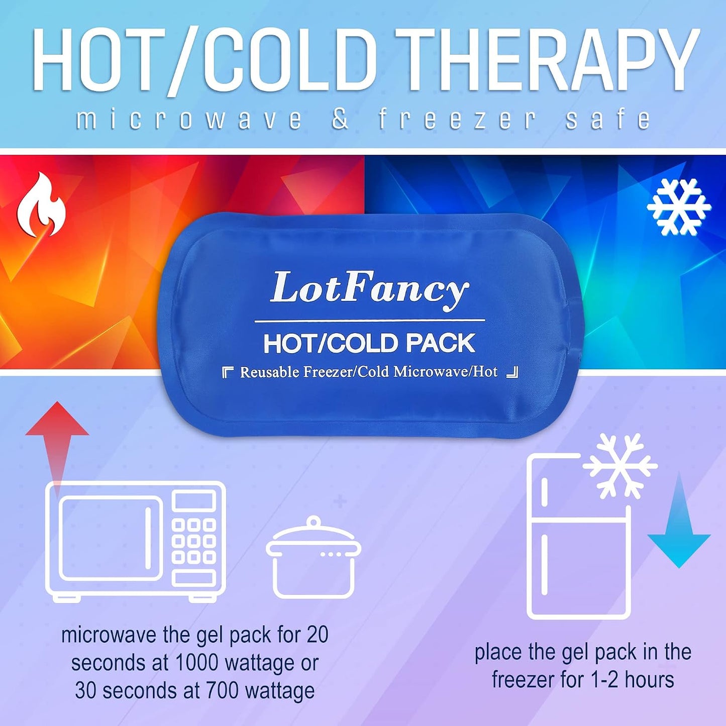 LotFancy Face Ice Pack Wrap for TMJ, Wisdom Teeth, with 4 Reusable Hot Cold Therapy Gel Packs, Pain Relief for Head, Oral and Facial Surgery, Dental Implants, Blue