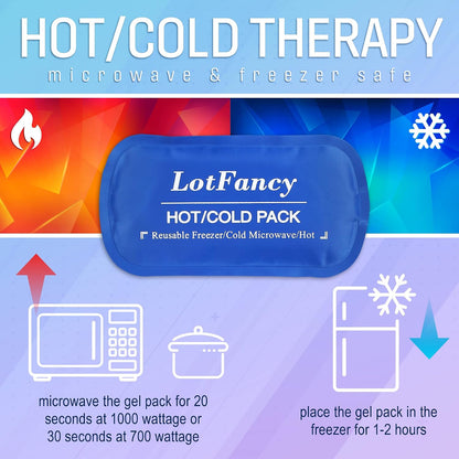 LotFancy Face Ice Pack Wrap for TMJ, Wisdom Teeth, with 4 Reusable Hot Cold Therapy Gel Packs, Pain Relief for Head, Oral and Facial Surgery, Dental Implants, Blue