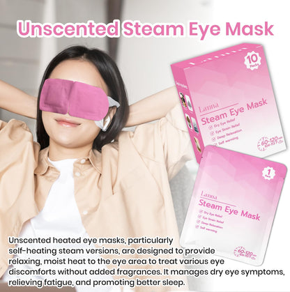 LANNA Heated Steam Eye Mask, Disposable 120 Minutes Chamomile Scent 10 Pcs
